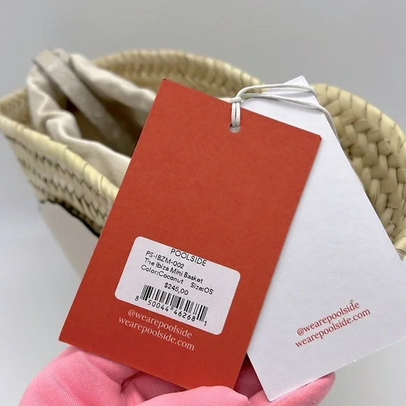 Poolside Mini Ibiza Handwoven Basket Crossbody Bag Coconut - Picture 11 of 16